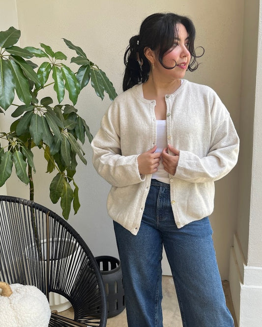 Harper Soft Cardigan-Creme