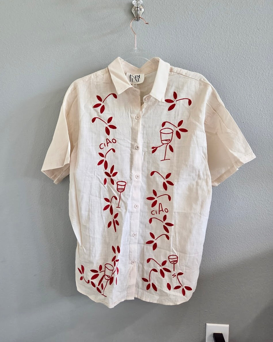 Indi Luxe Embroidered Top-S -(STS)