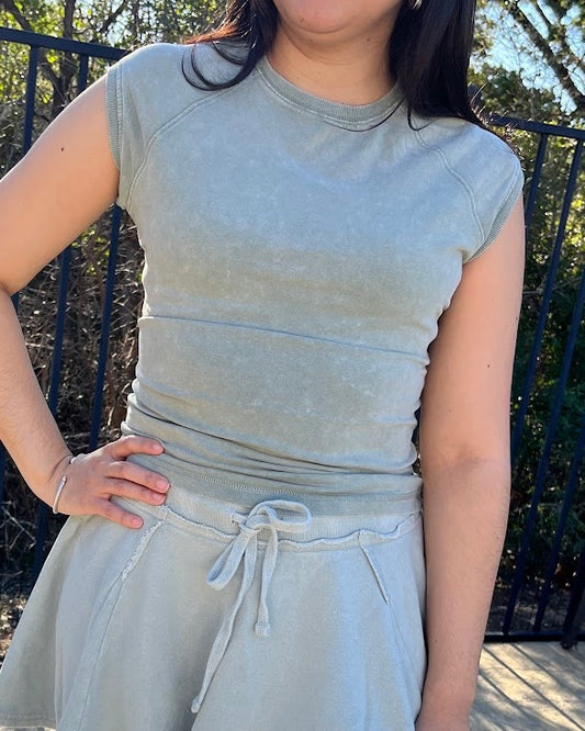 Eli Sage Green Basic Tee