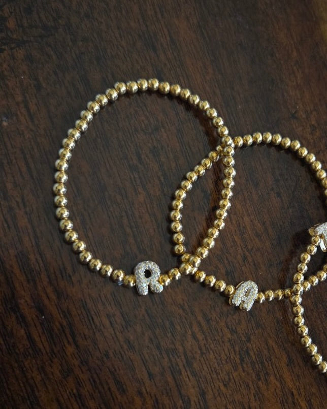 Initial Rhinestone Bracelet