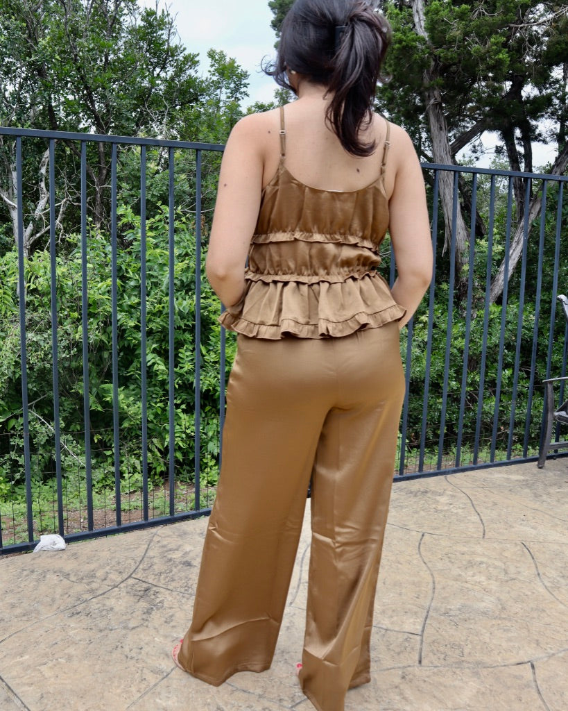 Sydney Satin Ruffle Top