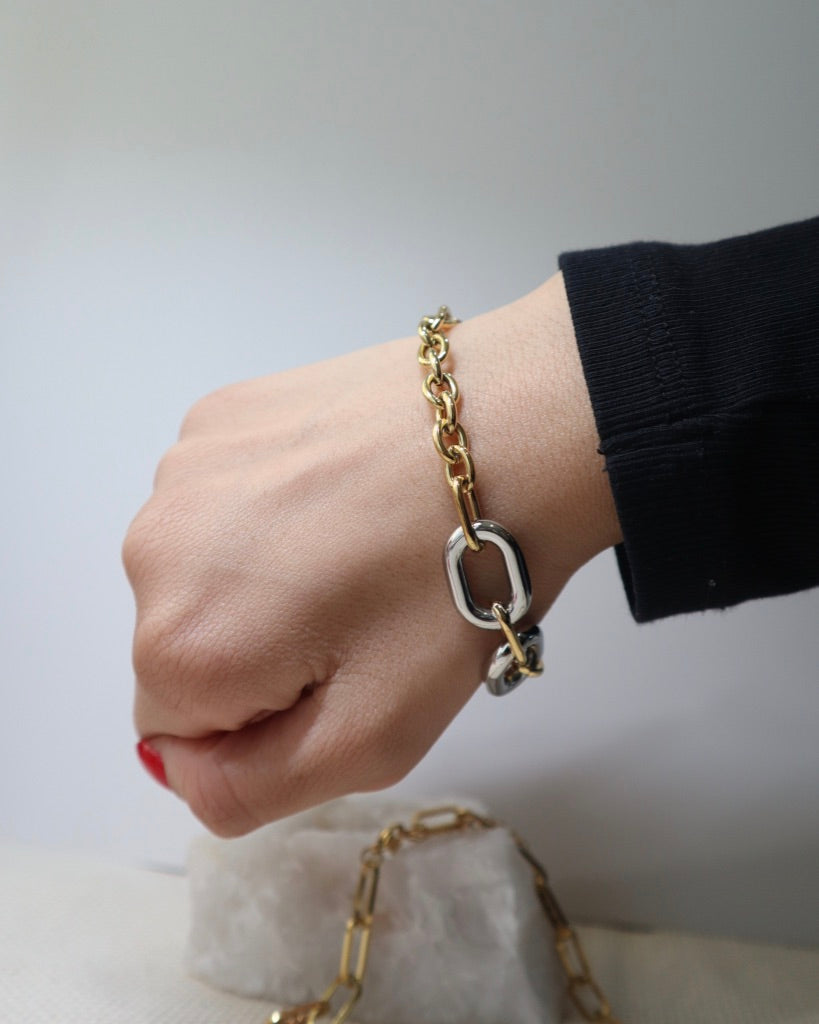 Ayla Two Toned Chain Bracelet