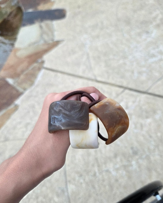 Marbled Stone Ponytail Ties