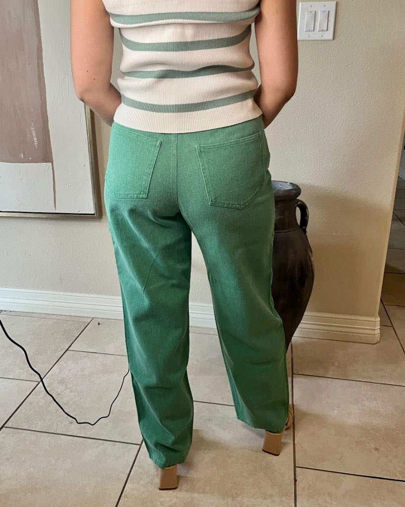 Sage Chic High Waisted Jeans