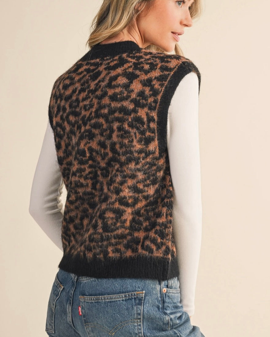 Leopard Sweater Vest