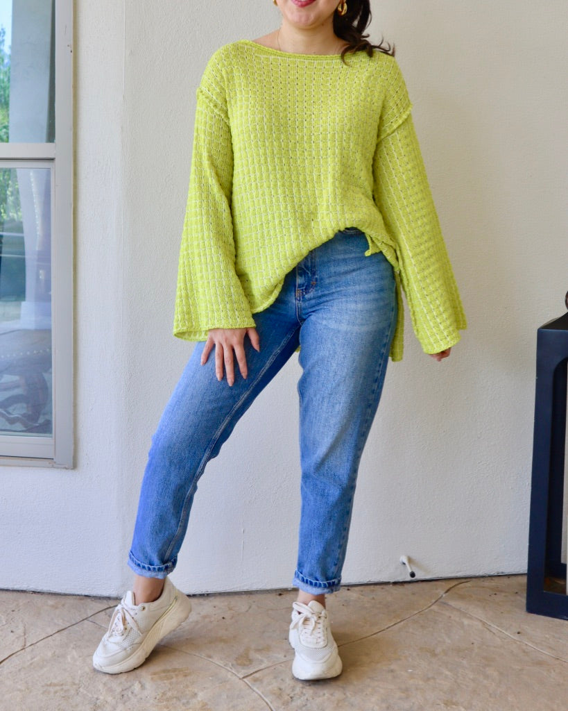 Neon Bell Sleeve Sweater (Last One)