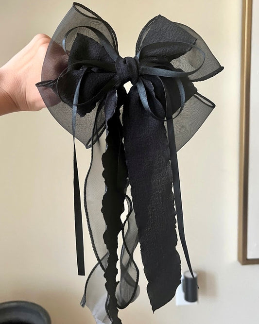 Layered Luxe Black Bow