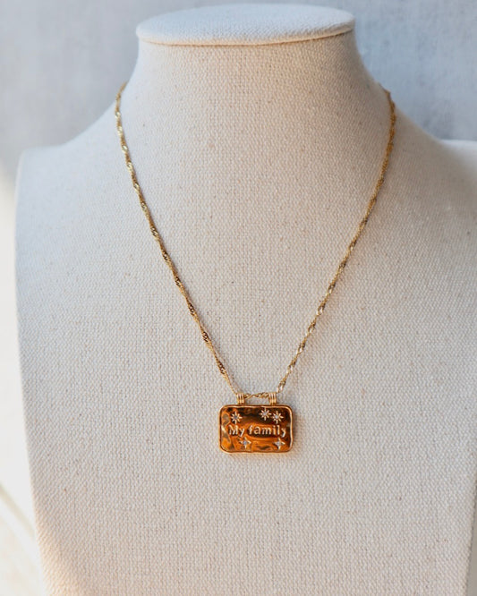 "My Family" Gold Plate Necklace
