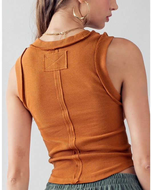 Casual Ribbed Tank Top