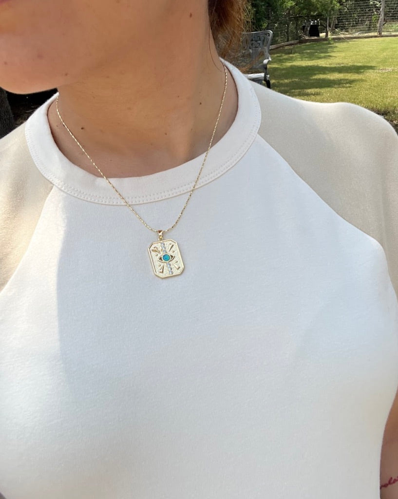 Evil Eye Opal Talisman Necklace