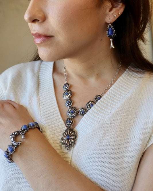 Denim Blue Y Shaped Necklace