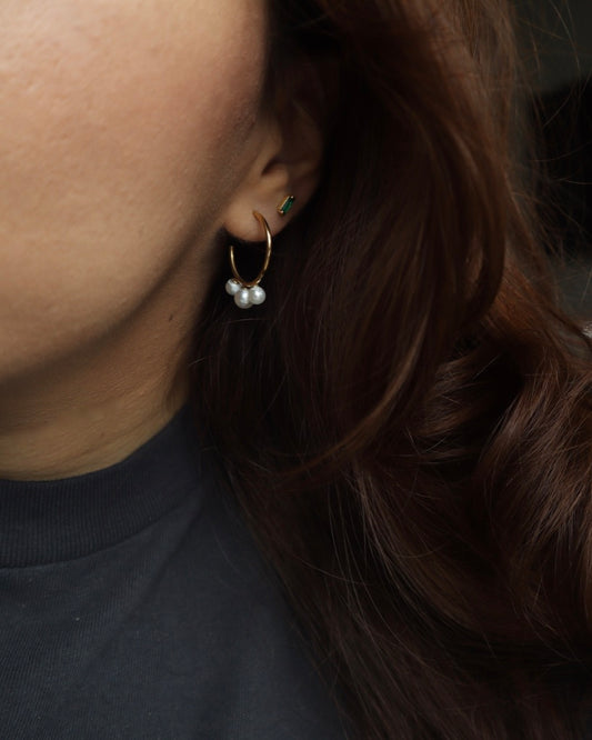 Donna Three Pearl Earrings