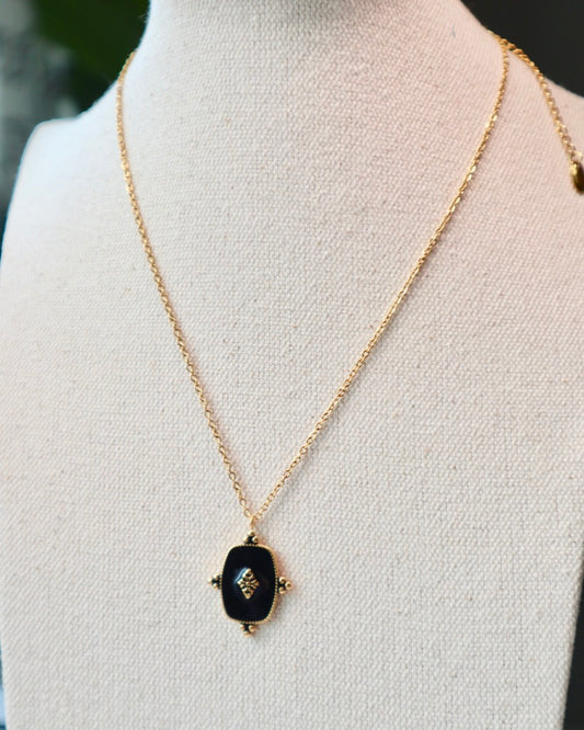 Scarlette Black Pendant Necklace