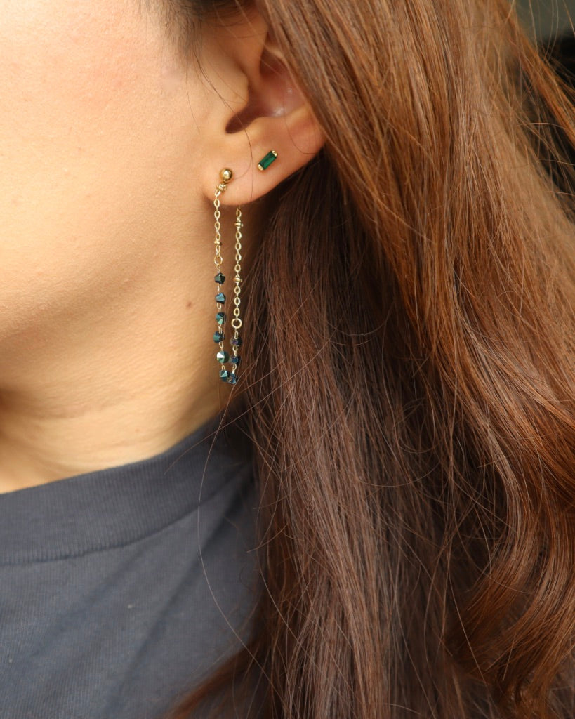 Iridescent Green Beaded Chain