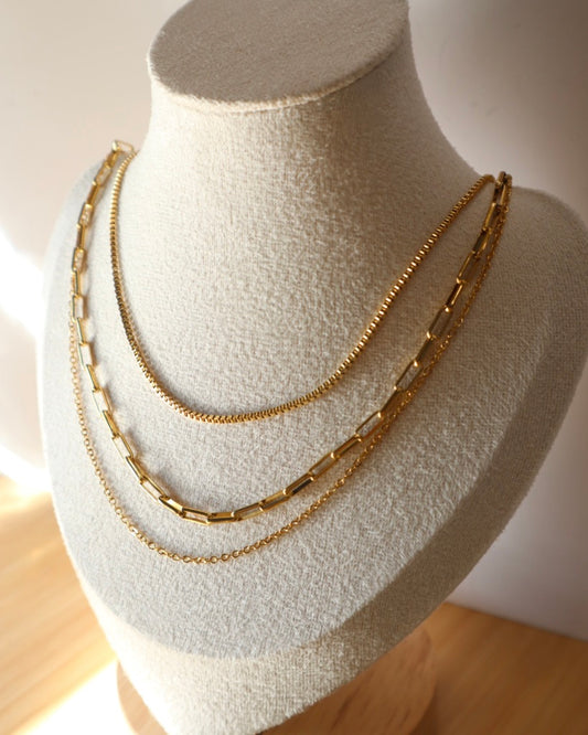 Ailee 3 Layer Paperclip Necklace