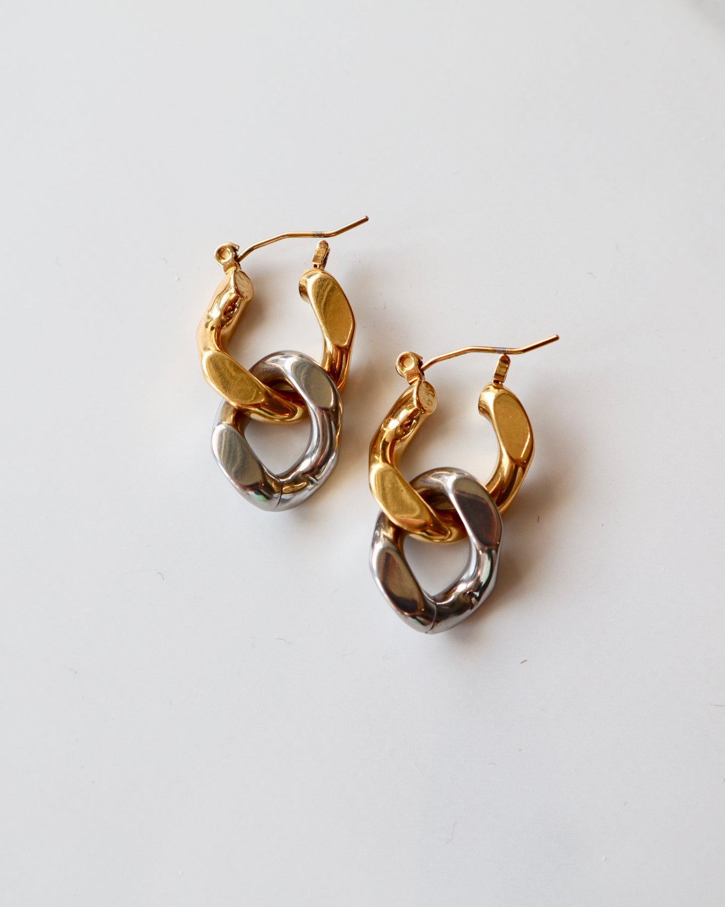 Two toned Chain Earrings