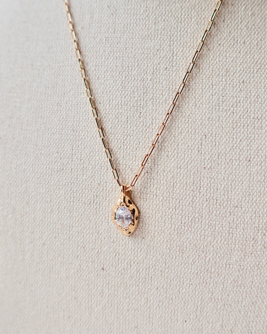 Glass Rock Gold Necklace