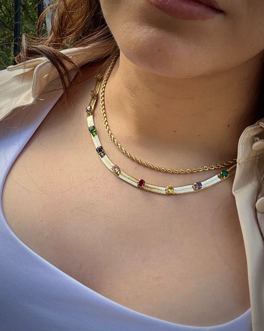 Herringbone Rhinestone Necklace