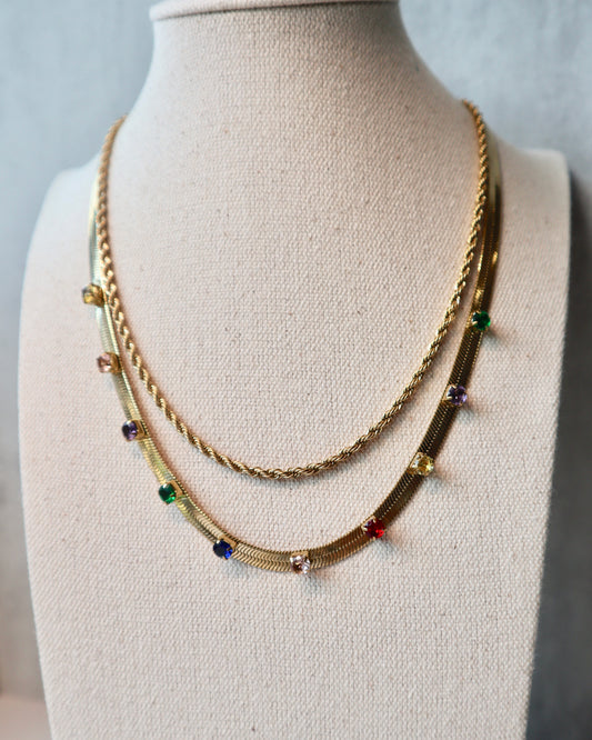 Herringbone Rhinestone Necklace