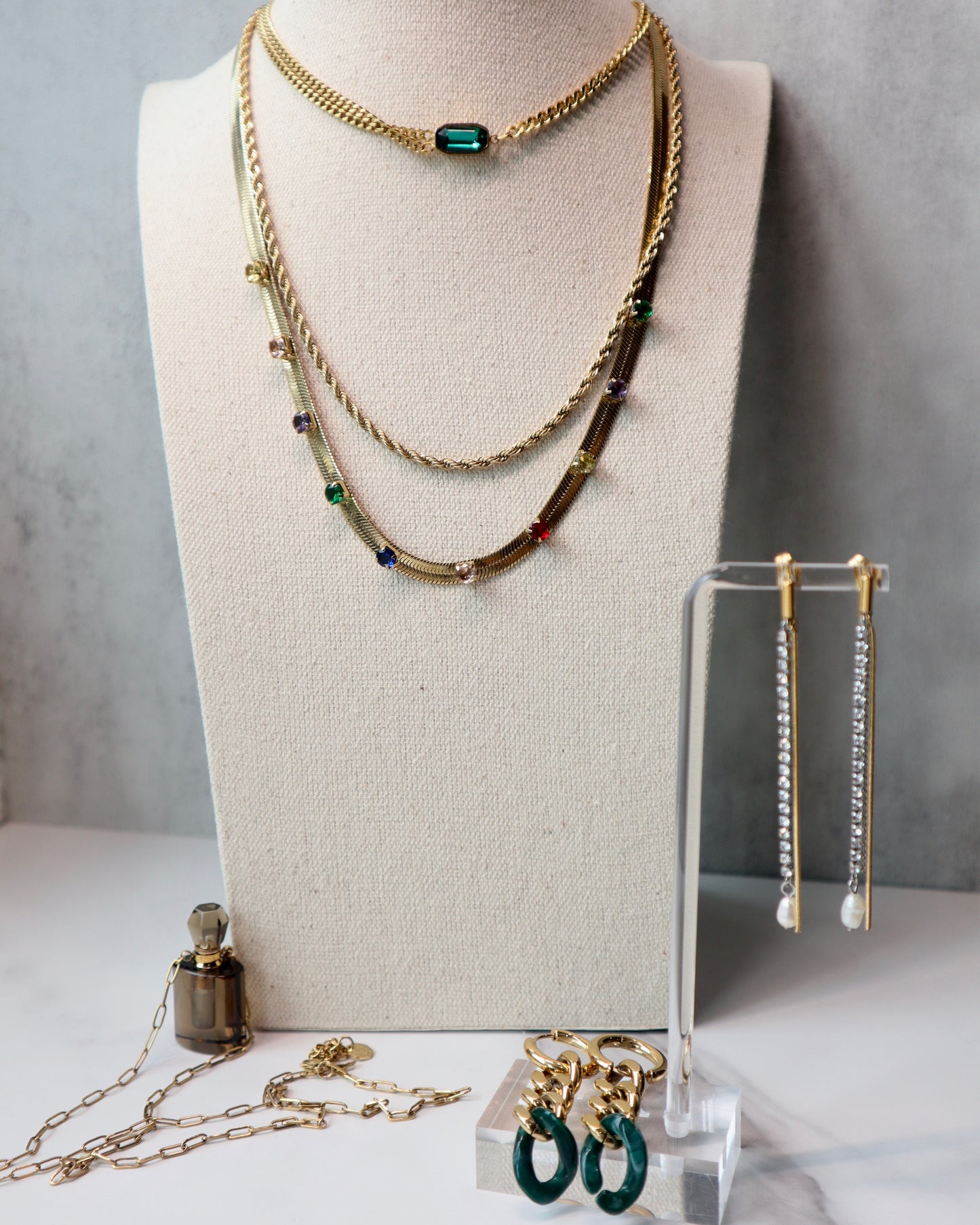 Herringbone Rhinestone Necklace