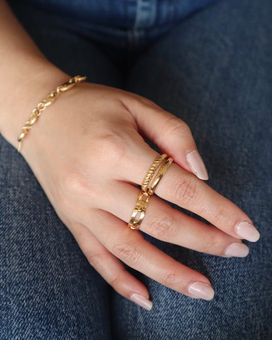 Allie Chain Link Gold Ring