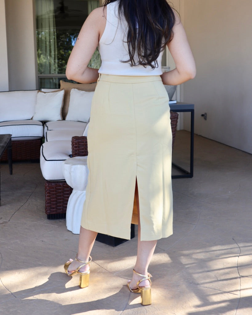 Mel Yellow Slit Skirt (Last One)