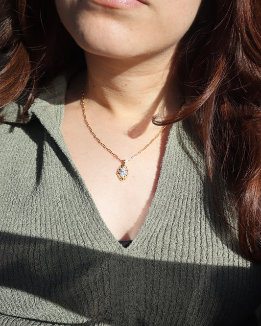 Glass Rock Gold Necklace