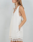 Gia White Lace Denim Dress