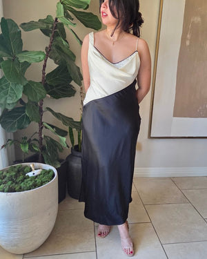 Jackie Satin Contrast Dress