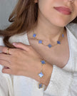 Light Blue Clover Necklace