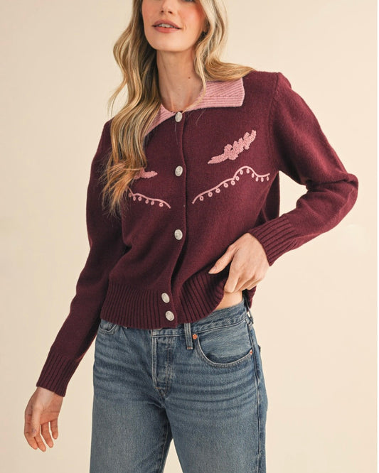 Rose Western Cardigan