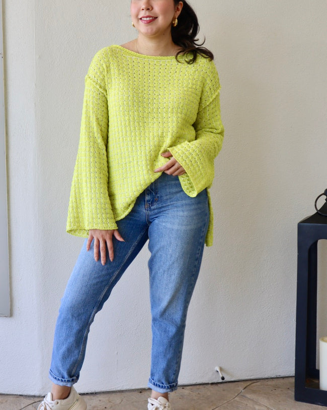 Neon Bell Sleeve Sweater (Last Sml)