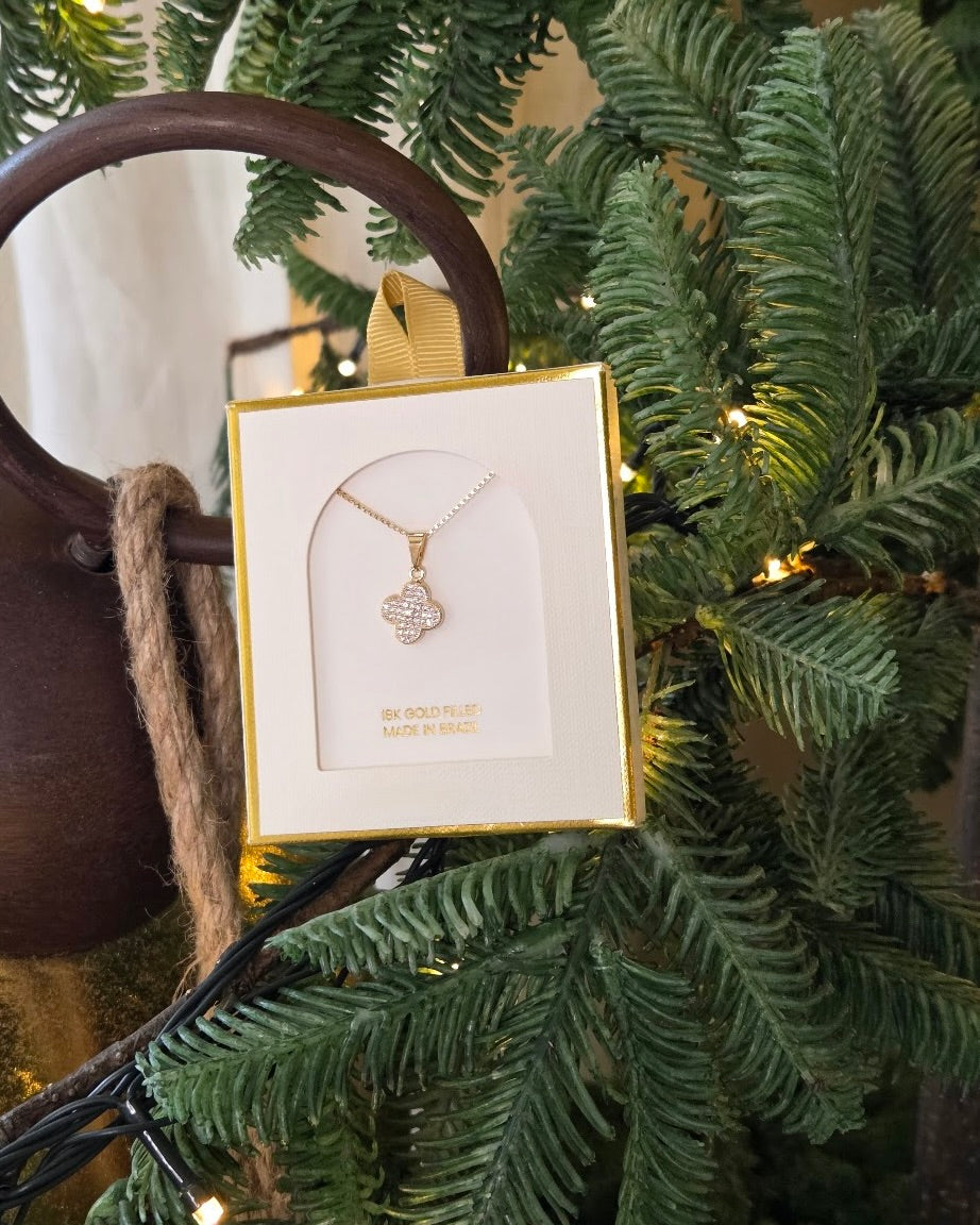 Pave Petite Clover Necklace