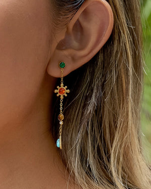 Boho Gemstone Drop Earrings