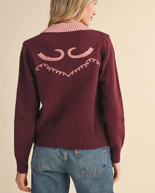 Rose Western Cardigan