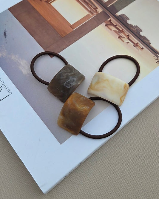 Marbled Stone Ponytail Ties