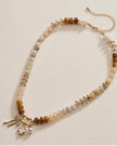 Beaded Brown Charm Necklace