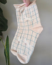 Sage Checkered Bird Socks