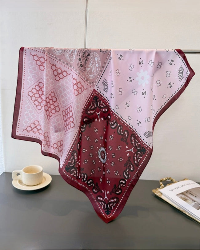 Color block Silk Scarf