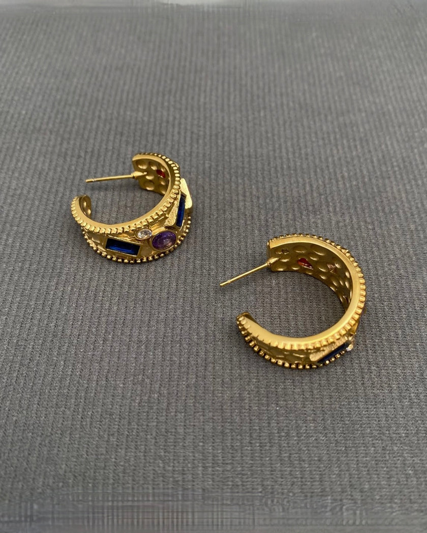 Geo Hoop Earrings