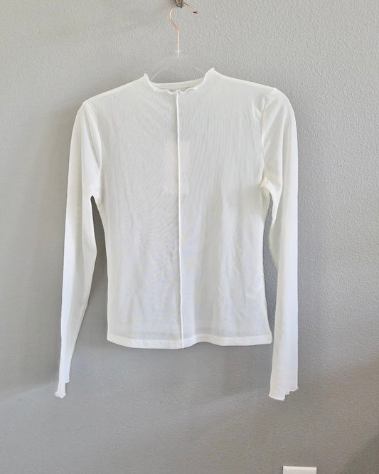 Zara White Mesh Top- L- (STS)