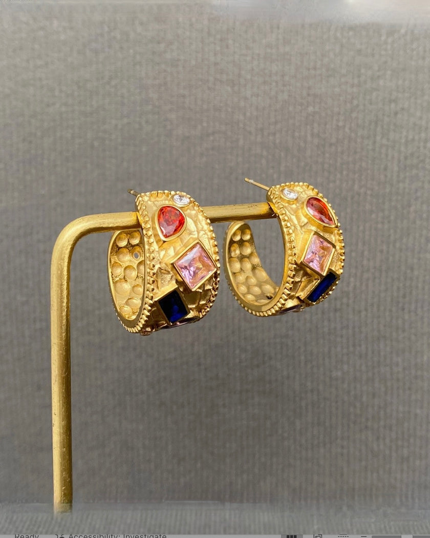 Geo Hoop Earrings