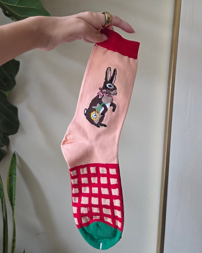 Checkered Long Bunny Socks