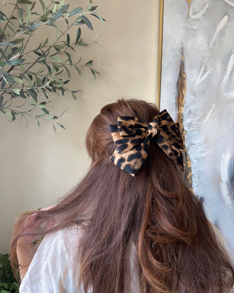 Leopard Hair Bows