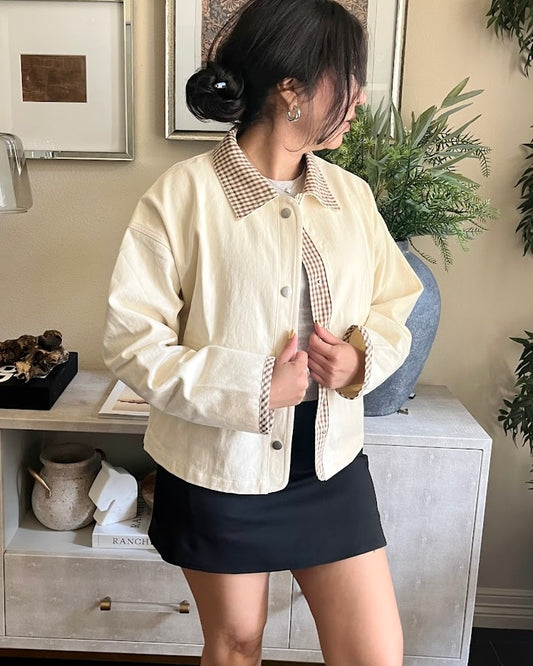 Gingham Collar Jacket