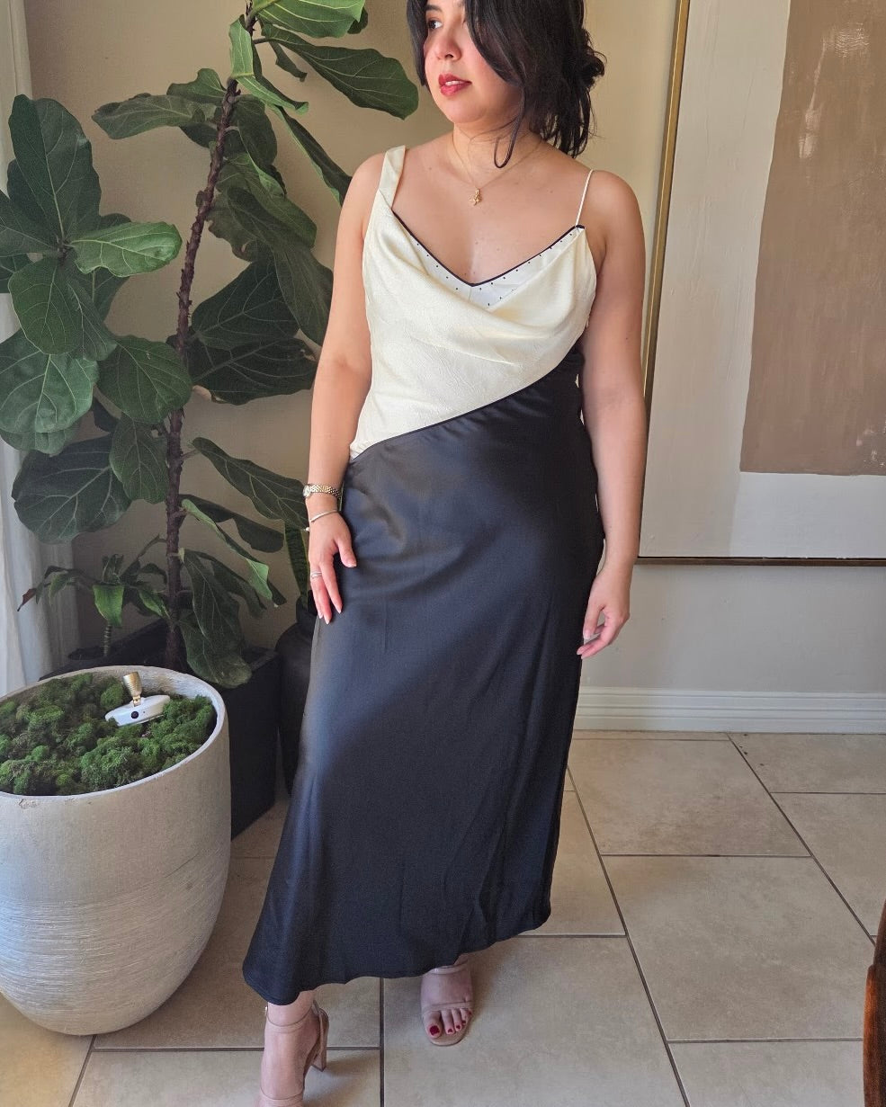 Jackie Satin Contrast Dress