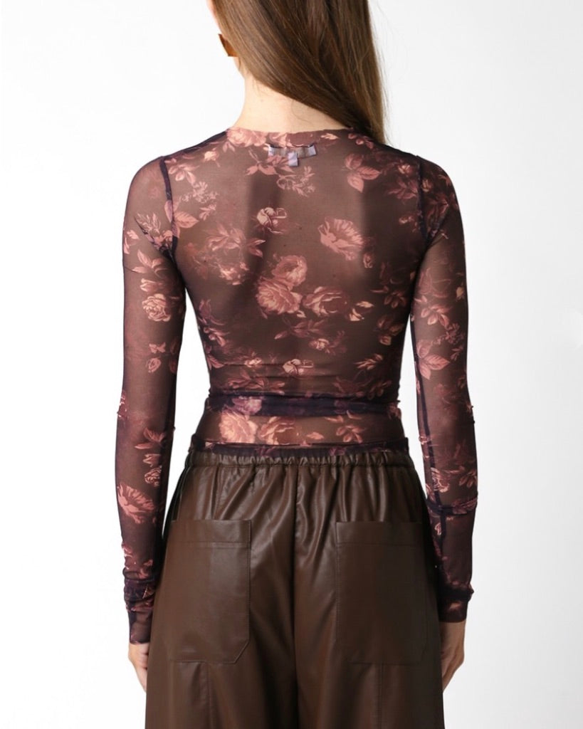 Stephanie Floral Mesh Top