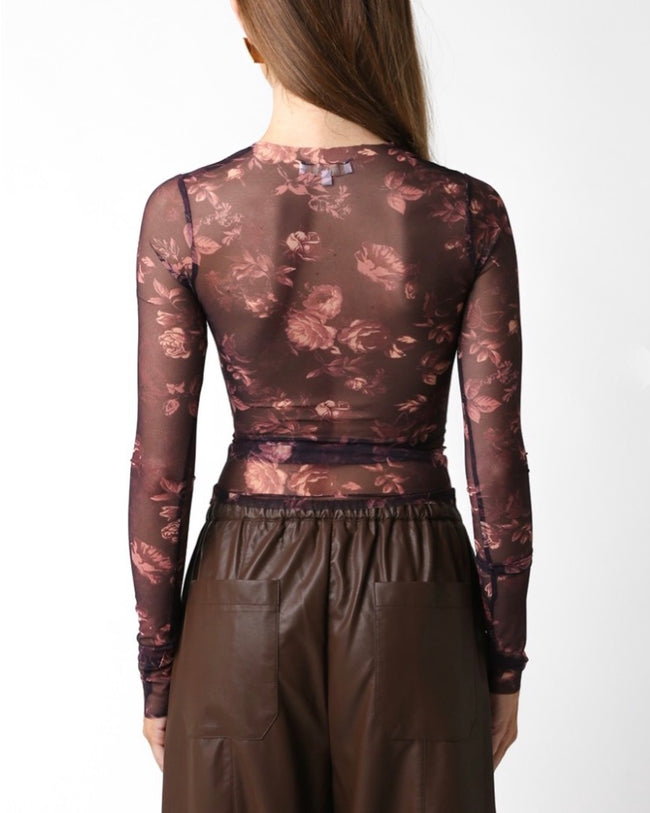 Stephanie Floral Mesh Top