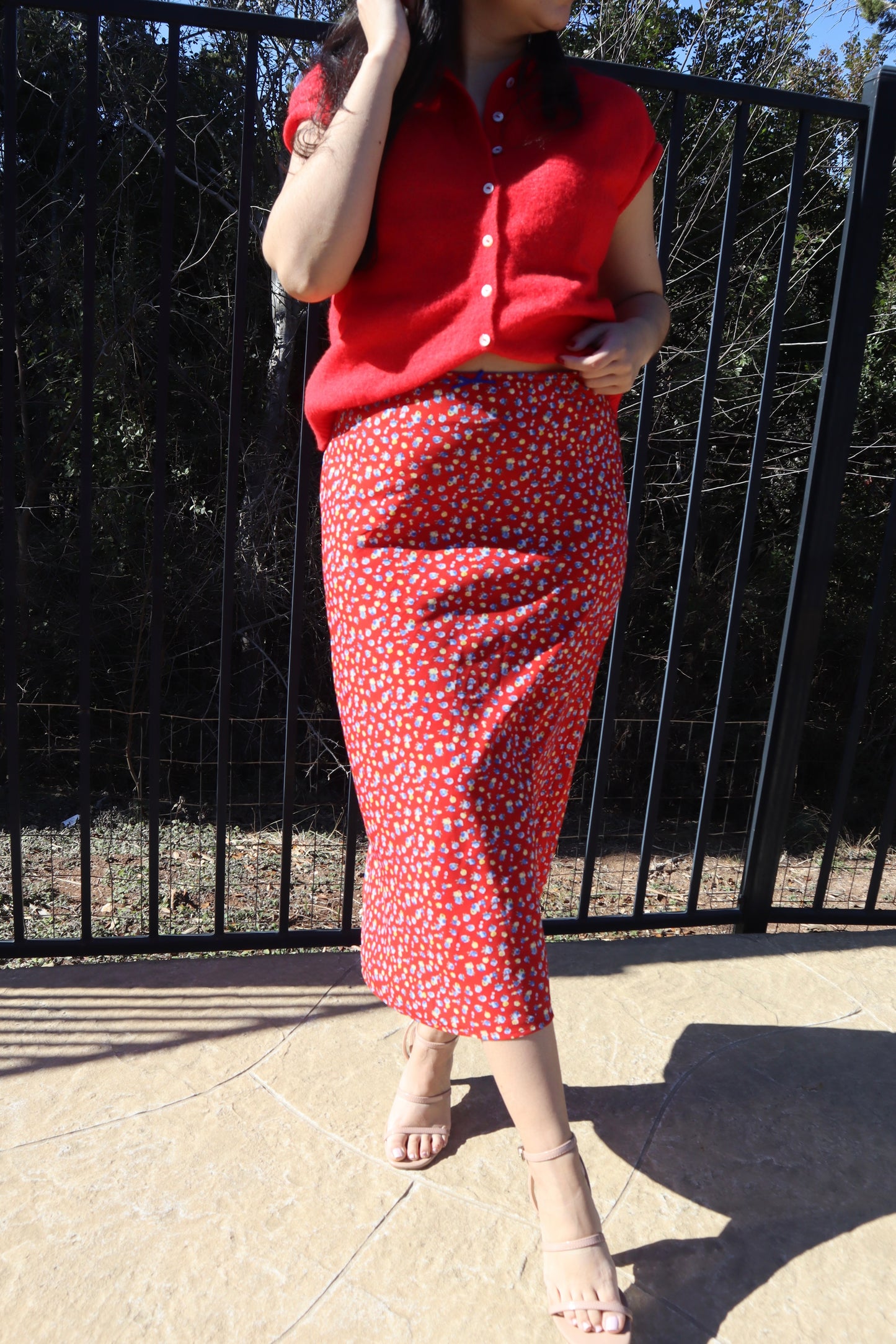 Scarlet Floral Skirt