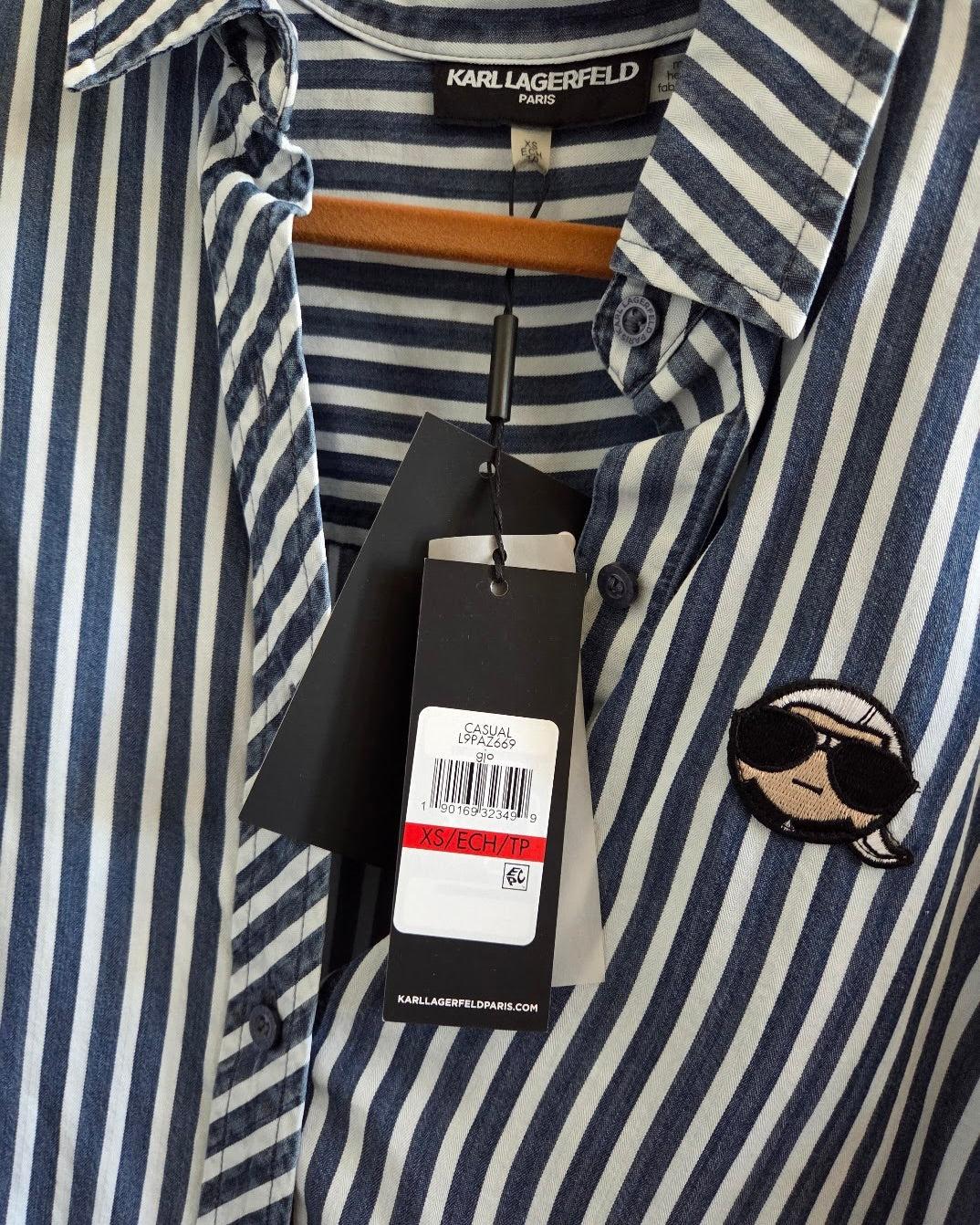 Karl Lagerfeld Paris Striped Button Up (STS CLOSET)